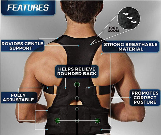 Adjustable Unisex Magnetic Posture Corrector Shoulder Back Support Belt for adults Posture Corrector